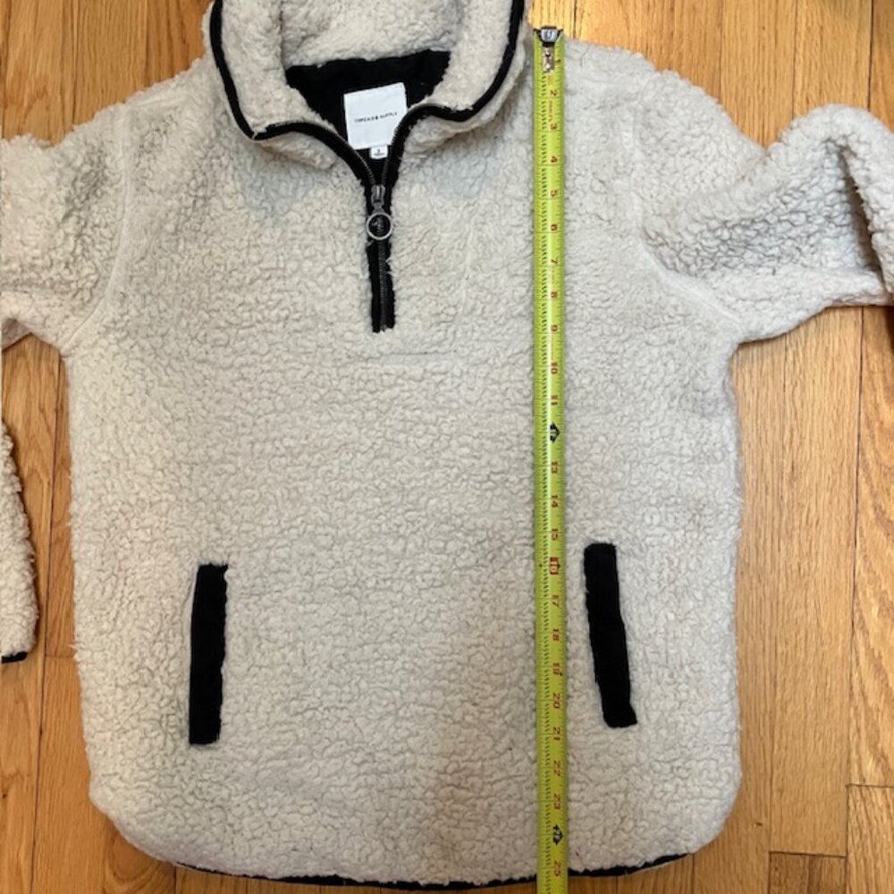 Thread &Supply cream colored wubby fleece ¼ zip pullover S - Picture 9 of 9